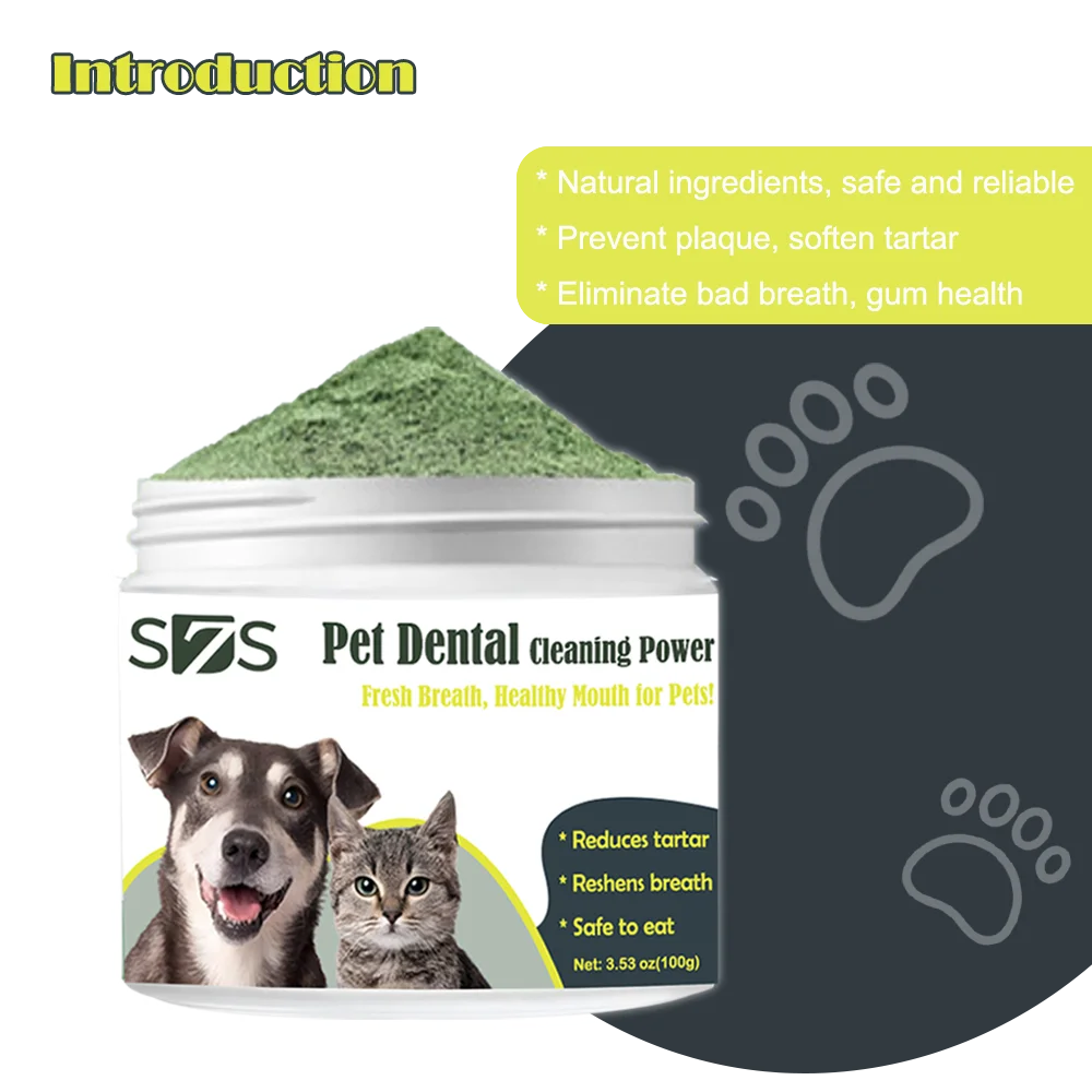 NEW Dogs Cats 100g Beef Flavor Pet Dental Powder for Dogs & Cats – Advanced Tartar & Plaque Control, Fresh Breath, Oral Health Hygiene Support Pets Health Care Supplies