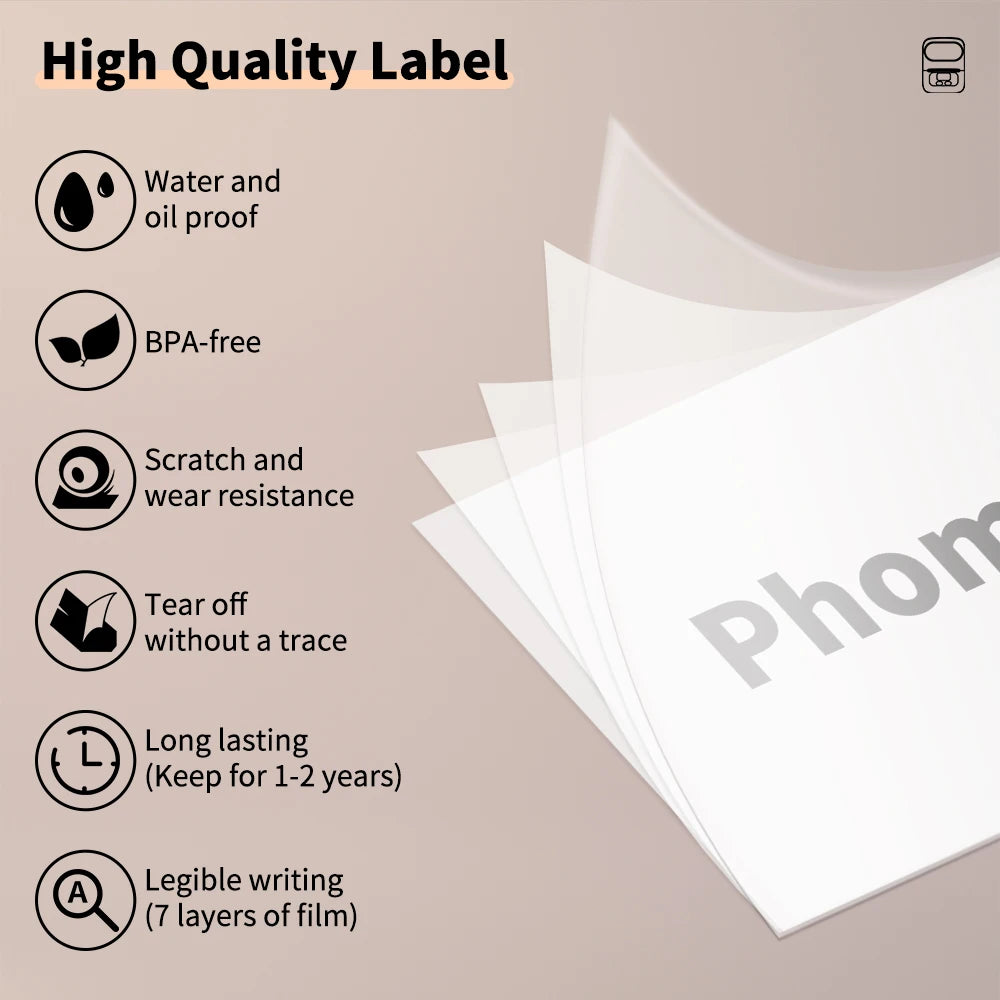 BRAND NEW Original PHOMEMO M110 Label Printer Mini Printer Thermal Label Maker Portable Labeling Machine for Business Barcode Cable School Home Office Business Thermal Printer Set