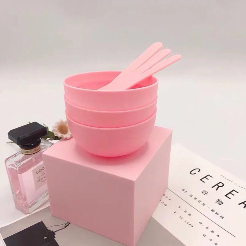 3 SET DIY Face Masks and Mud Bowl Spoon Set Portable Beauty Tools for Homemade Essential Oil Mixing and Skin Care