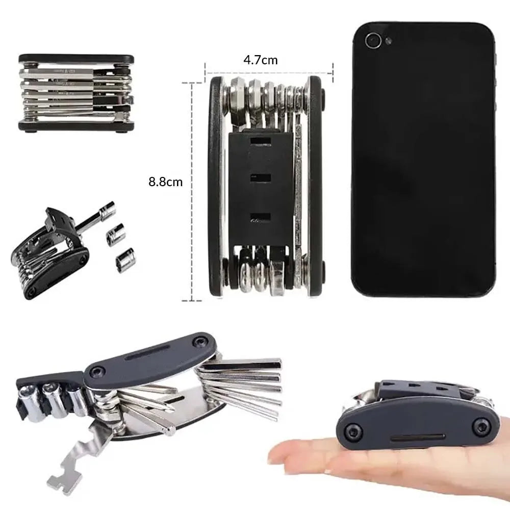 NEW Arrivals 16 in 1 Set Portable Bicycle Repair Tools Kit Hex Wrench Nut Tire Screwdriver Motorcycle Bicycle Repair Tools