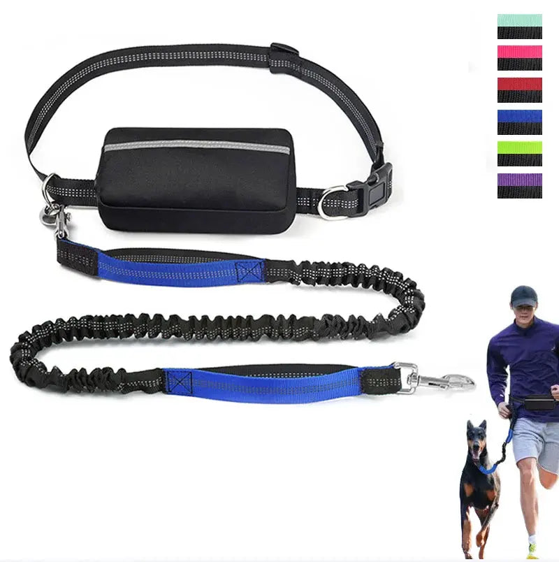 NEW Arrivals 2 in 1 Set Multifunctional Sports Waist Bag Extended Hands Free Leash Adjustable for Dog Outdoor Walking Hiking and Leash Pet Running Leash with Waist Bag Pets Supplies