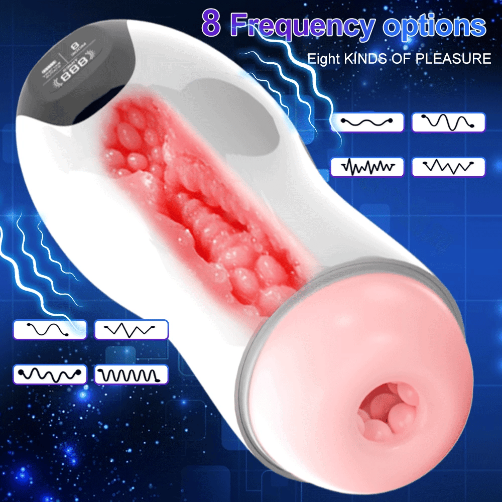 Adult Automatic Male Masturbator Cup Vibration Blowjob Real Vagina Pocket Pussy Penis Oral Sex Machine Toys for Man Adults 18+