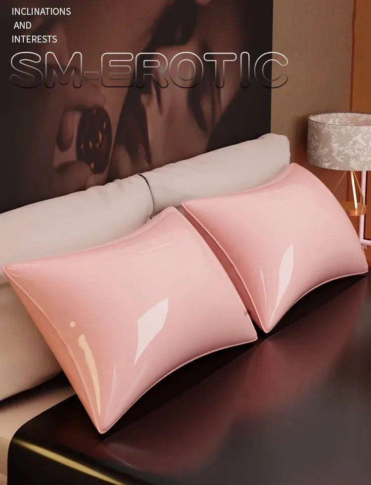 NEW Arrivals 3PCS Set Black/Pink Color Waterproof BDSM Sheet + Pillows Set SM Waterproof Mattress Protector Cover, Adult Sex Play Bed Sheet, Liquid-Proof Fetish Bedding