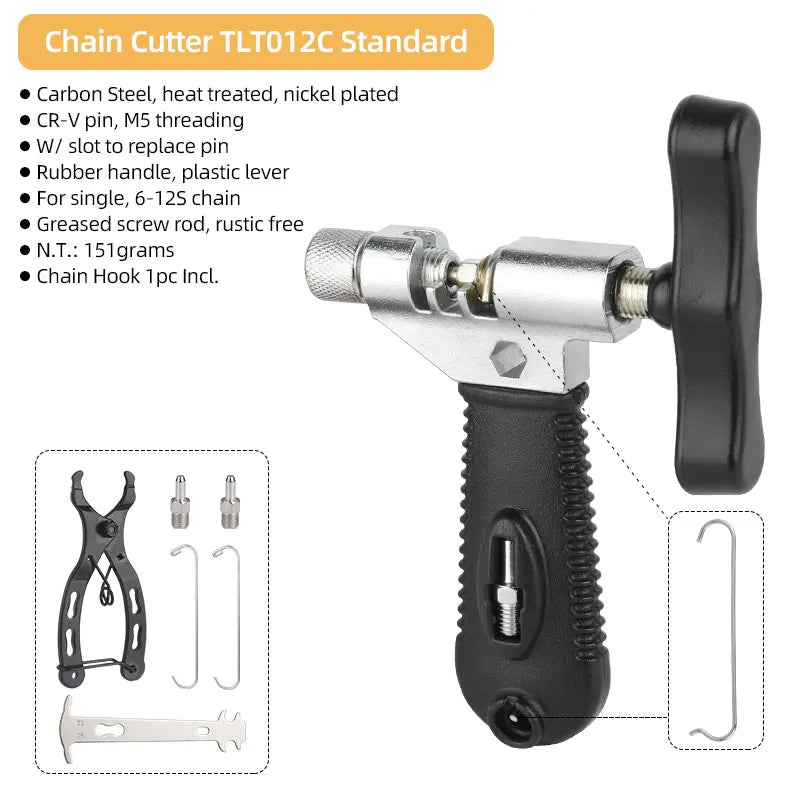 NEW 6 7 8 9 10 11 12 Speed Bicycle Chain Breaker W/ Spare Pin N Hook Universal MTB Chain Cutter Install Remove Tool Bikes Accessories Sports Supplies