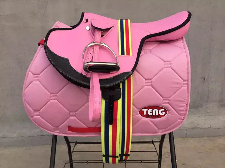 New Comfortable Thickened Morning Exercise Horse Saddle Skills Saddle Full Set Wear-Resistant Equestrian Supplies Horse Anti-Skin Saddle