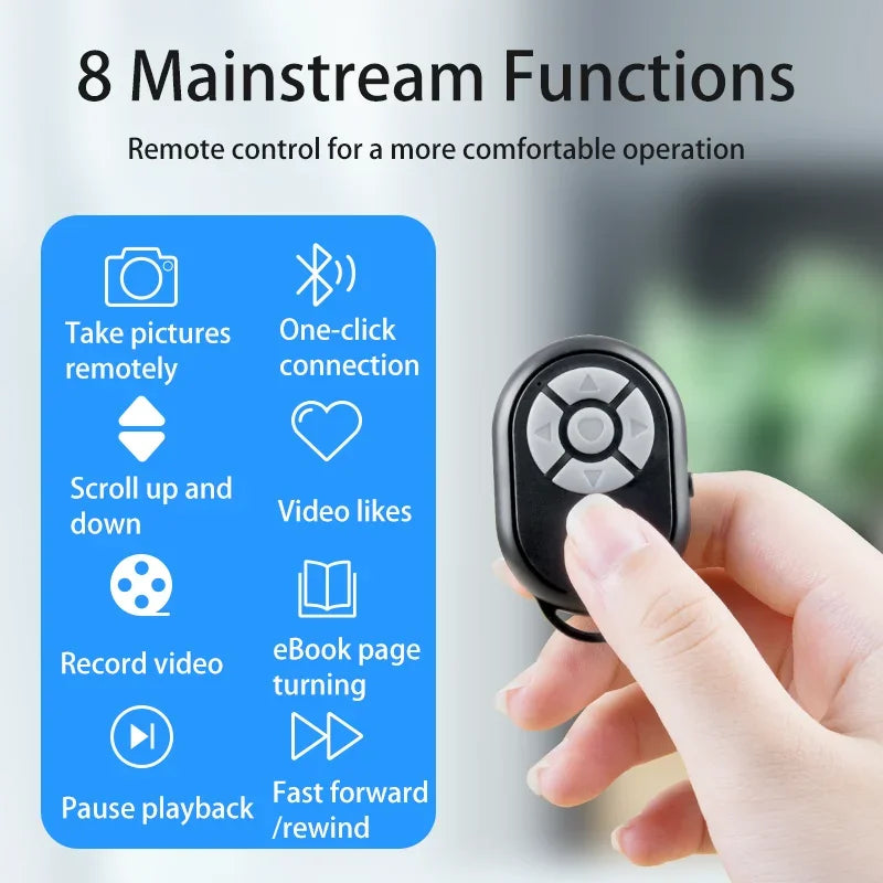 NEW Arrivals Universal Bluetooth Remote for iPhone Xiaomi Samsung Mobile Phone Remote Control Selfie Stick Bluetooth Camera Remote Controller Mobile Cell Phones Accessories