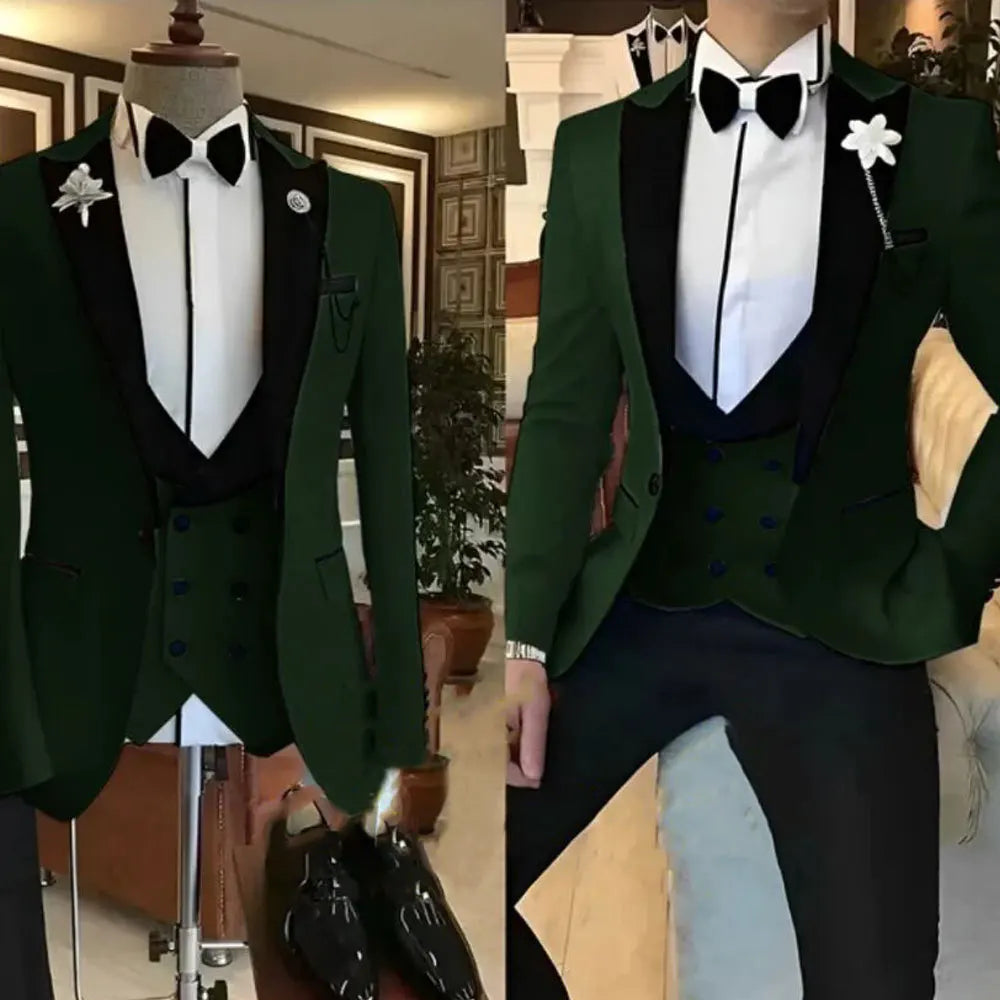Low-Price Sales are Limited NEW 3PCS Set S-6XL PLUS SIZE 7 Colors Business Blazer Wedding Costume Men's Suit Groom Best Man Wedding Banquet Suit Men Luxury Fashion Clothing Supplies