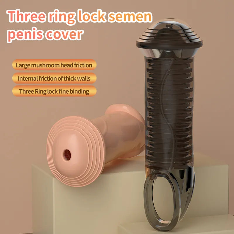 Adult Enlargement Glans Cock Sleeve Male Foreskin Corrector Resistance Ring Delay Ejaculation Penis Ring Sex Toy 18 Men Penis Extender