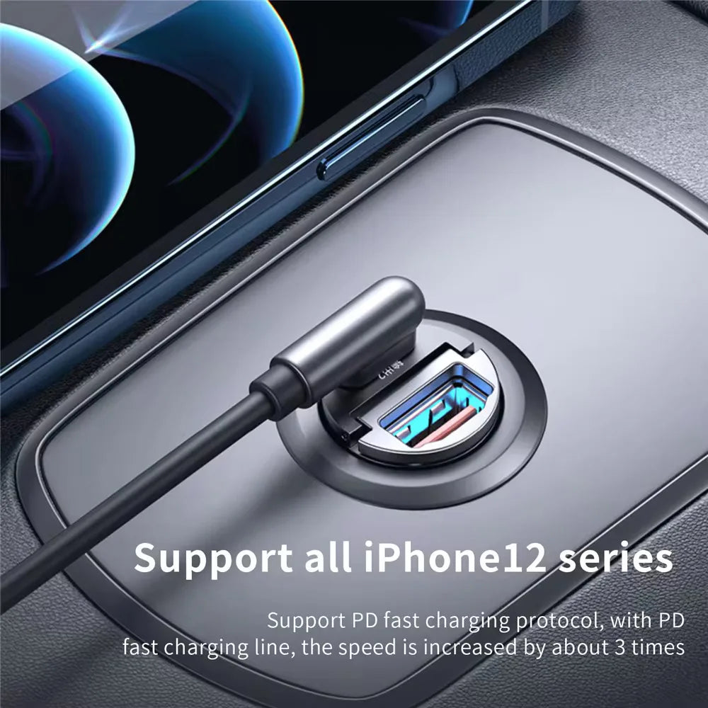 NEW 200W QC3.0 PD Mini Car Charger 12-24V Lighter Fast Charging Car USB Type C Charger for Xiaomi Samsung Huawei iPhone Power