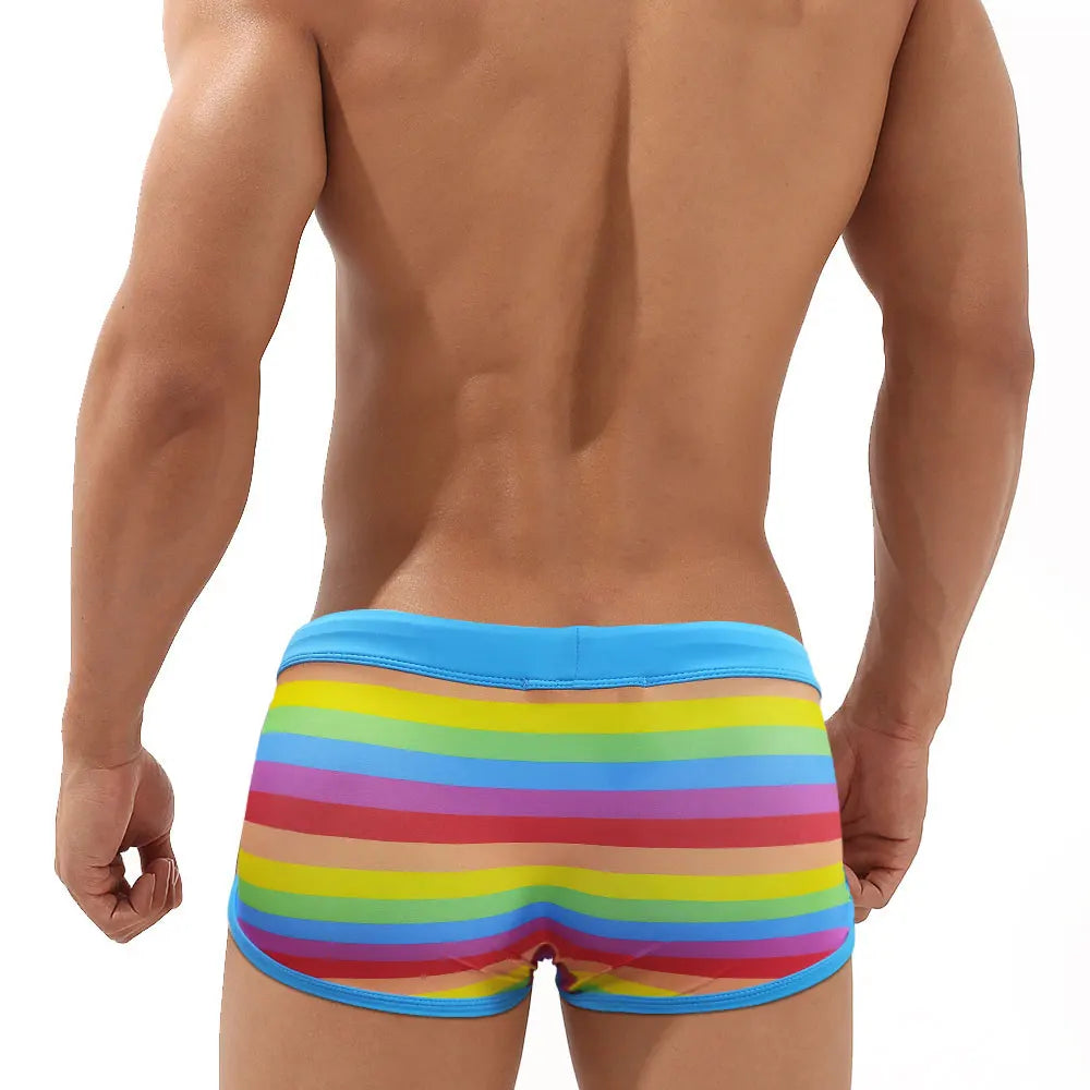 Hot Sexy Men Swimwear Summer Swimsuit Kids Surf Man Trunks Push-up Beach Low-Waist Pride Day Gay Swim Bathing-Pants surfing