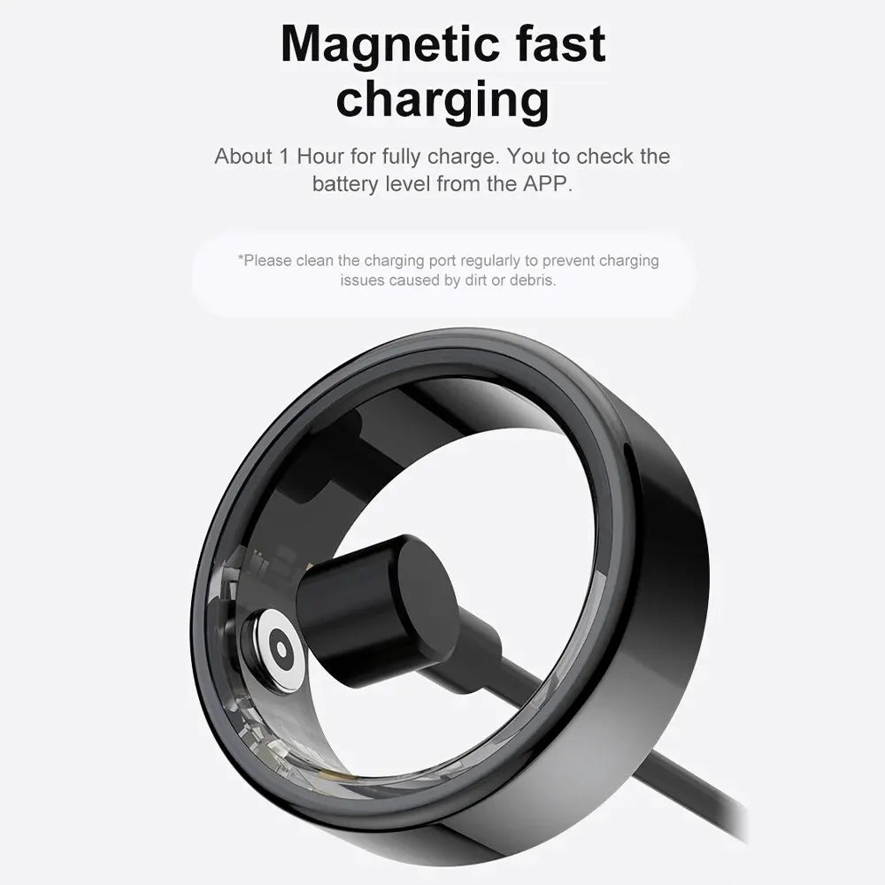 R02 Smart Ring Military Grade Titanium Steel Shell Health Monitoring IP68 & 3ATM Waterproof Multi-sport Modes