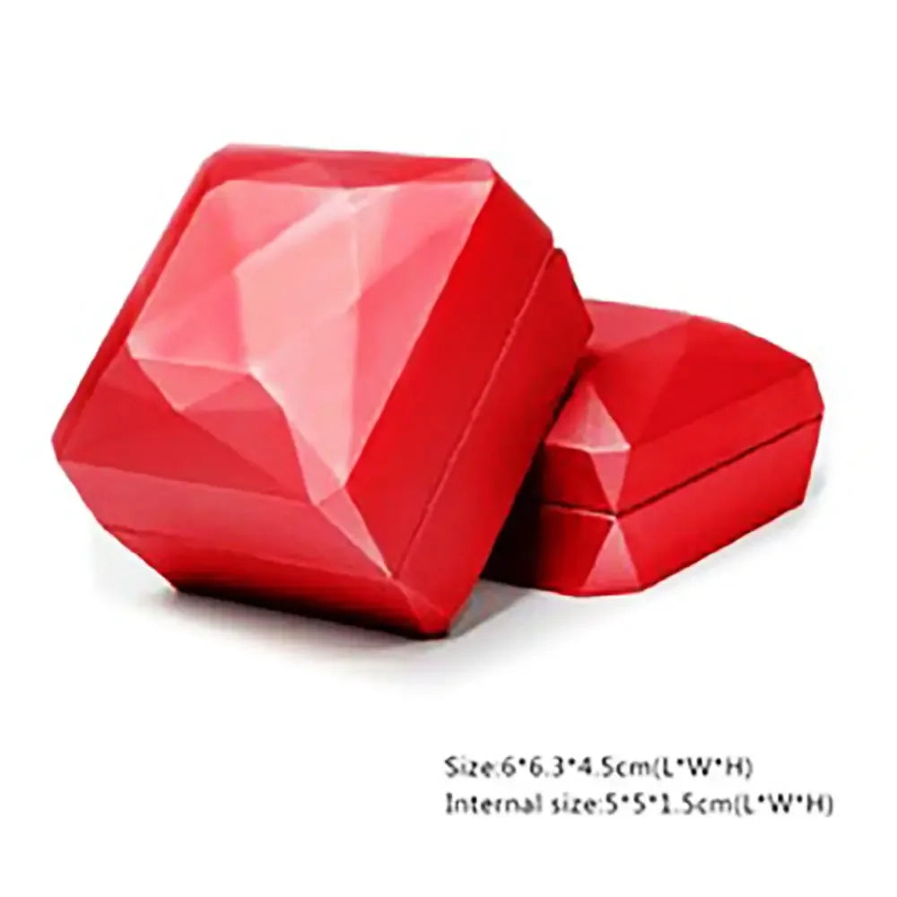 NEW LED Light Jewelry Box Luxury Ring Box for Proposal Engagement Wedding Rubber Paint Square Jewelry Gift Organizer Accessories Jewelry Supplies