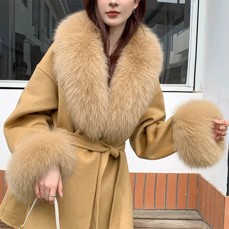NEW Arrivals 6 Colors Set Women Winter 100% Natural Fox Fur Scarf Jacket Fur Collar Authentic Neck Scarves And Cuff Set Luxury Fox Fur Warm Neck Warmers Ladies Luxury Fashion Apparel Accessories