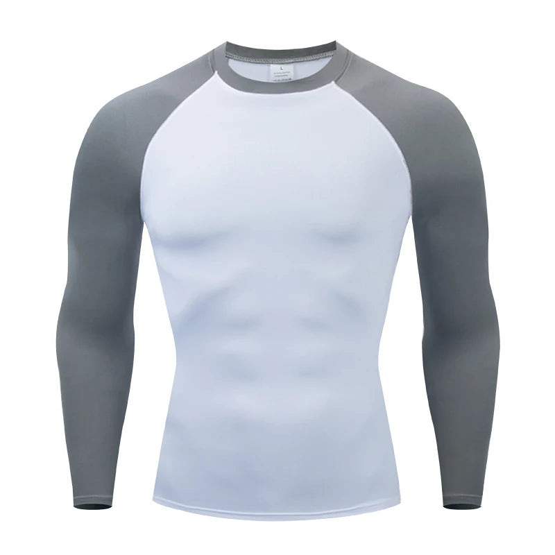 NEW S-3XL 5 Colors Men Compression Running T-Shirt Fitness Tight Long Sleeve Sport T-shirt Training Jogging Shirts Gym Sportswear Quick Dry Sports Clothes