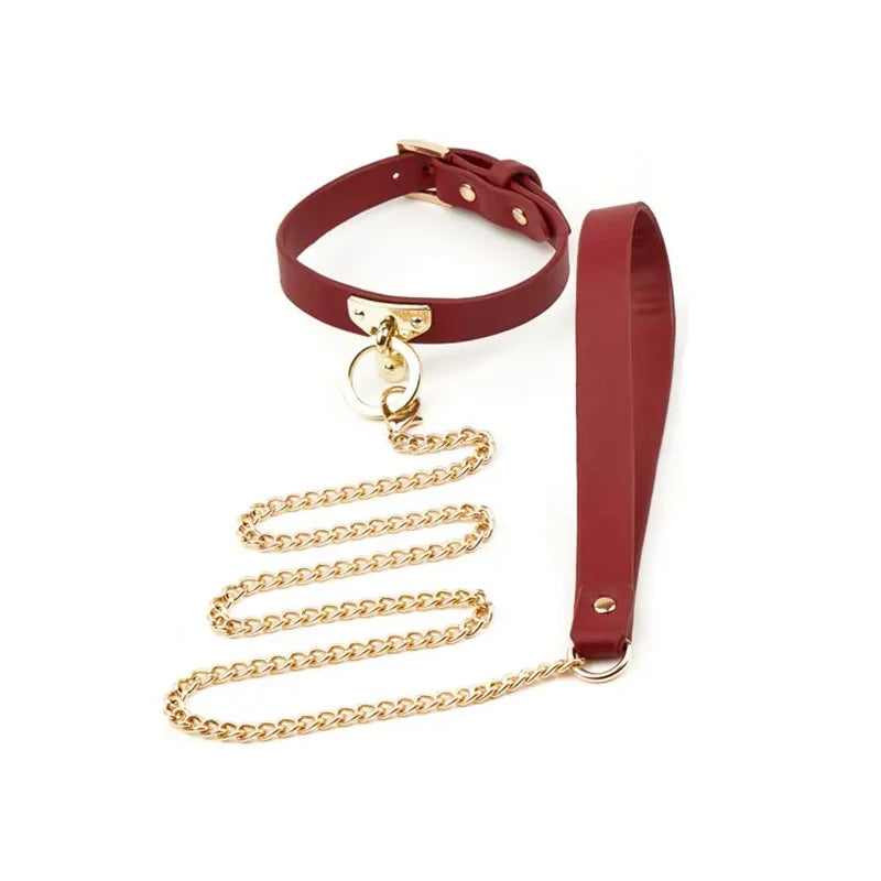 Couple SM Leather Genuine Cowhide Dog Slave Neck And Neck Collar Harness Sex Bondage Eroties Games Set Sadomasochism Accessories
