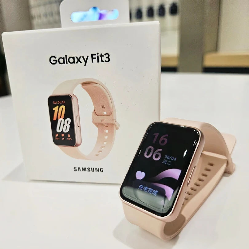 Original Samsung Galaxy Fit 3 Smart Band 1.6'' Super AMOLED Display Heart Rate Blood Oxygen Sensor 13 Days Battery Life IP68 Waterproof Watch Electronics Sports Supplies