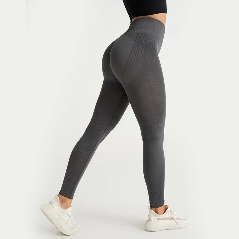 NEW Arrivals 5 Colors Sports Pants With Sexy Lines Lifting Buttocks Sports Tight Pants Women's High Waisted Elastic Fitness Pants Running Yoga Pants