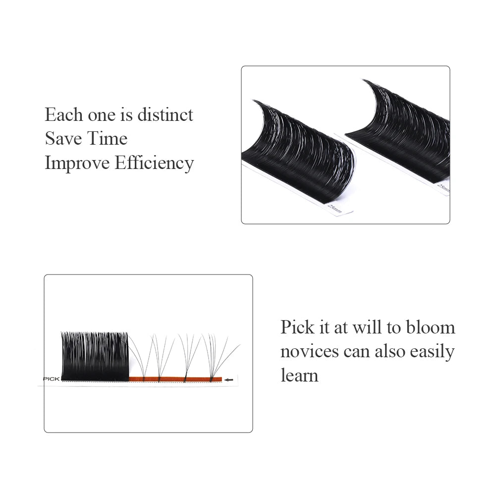 Easy Fan Lashes False Eyelash Extensions Supplies Faux Mink Eyelashes Fanning Cils Auto Blooming Natural Russian Volume Lash