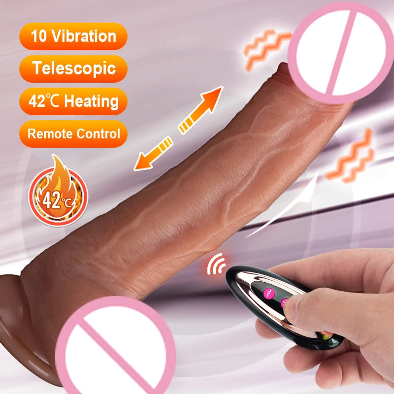 NEW Arrivals Female Masturbation Automatic 22.5cm Dildo Penis Vibrator Women Orgasm Rose Toy Adult Toy for Woman Sex Dildos XXL Realistic to Pussy for Endless Pleasure Women Female Sex Shop Products
