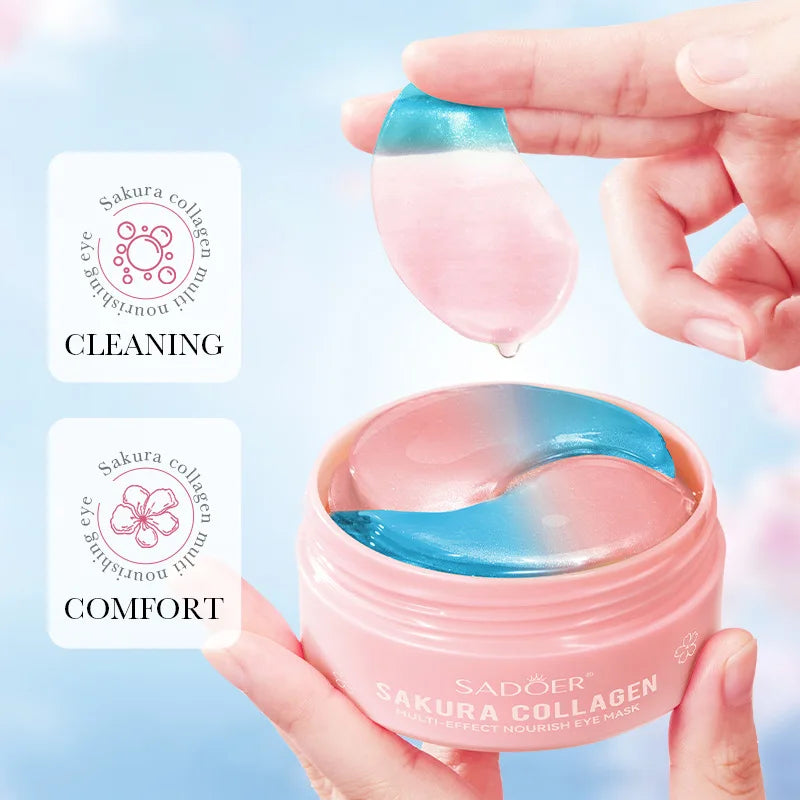 NEW Arrivals 60PCS Set Japanese Sakura Collagen Eye Mask Anti Dark Circles Eyes Bags Removal Moisturizing Firming Eye Patches Skin Care Supplies