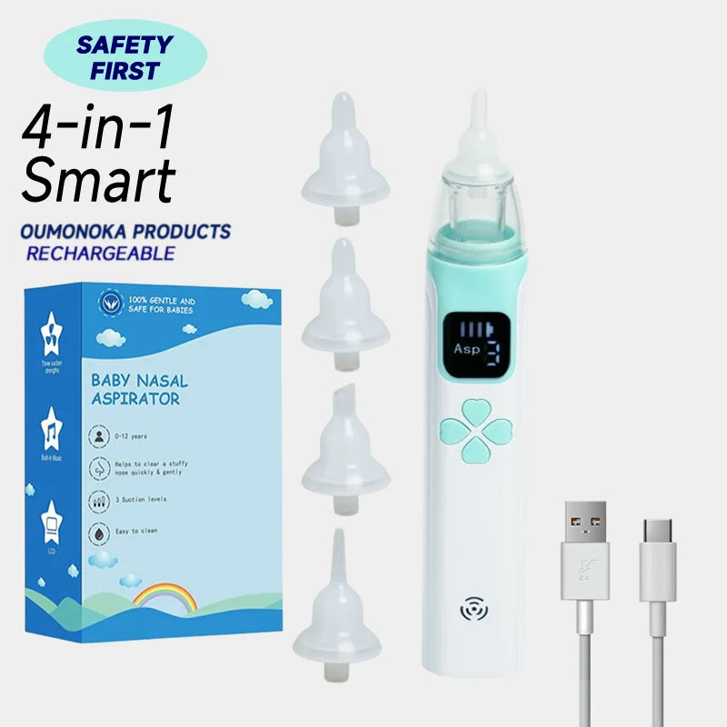 NEW Arrivals Smart Electric Baby Nasal Aspirator Set Absorber Equipment Silent Utensils Obstruction Rhinitis Cleaner New Born USB Charging Items Hygiene Care Tools Babies Health Care Supplies