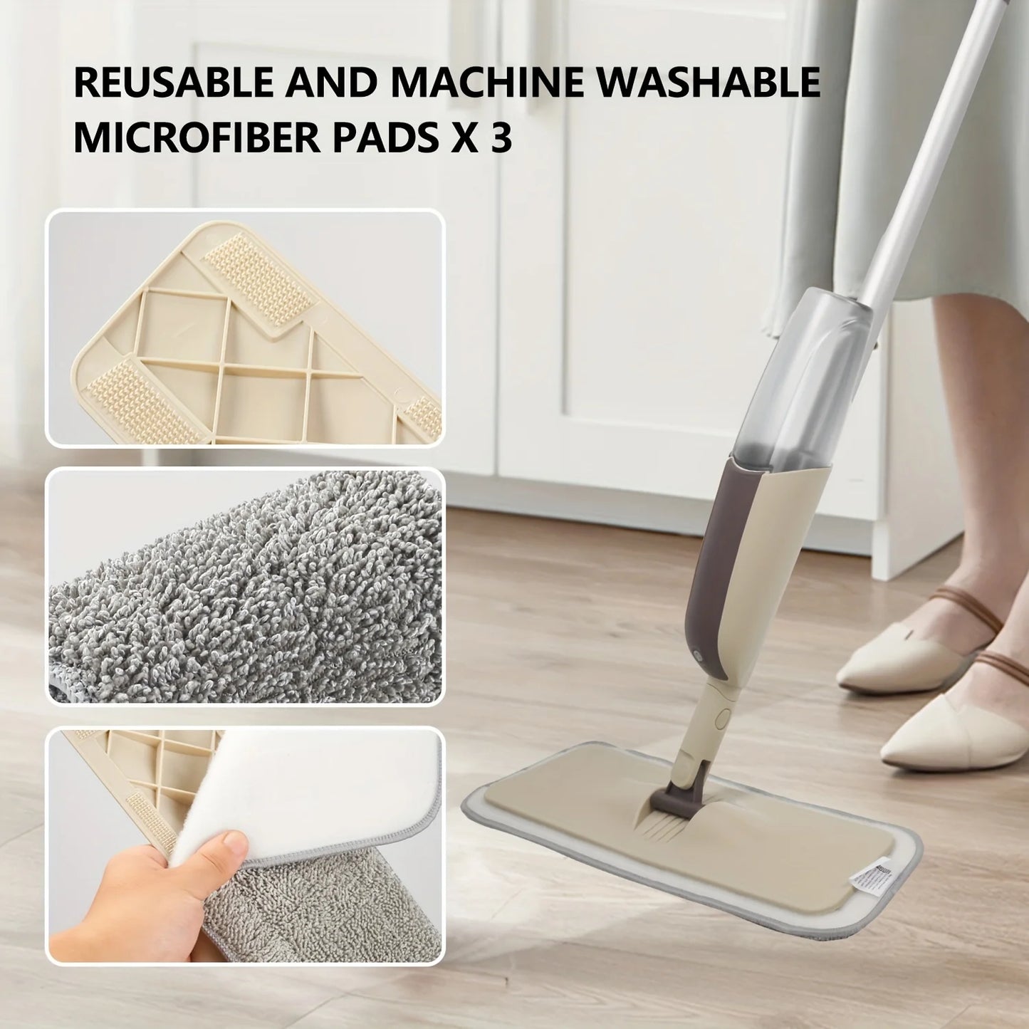 NEW Arrivals Spray Mop Broom Set + 4 Cloths Set Magic Flat Mops for Floor Home Cleaning Tool Brooms Household with Reusable Microfiber Pads Rotating Mop Home Appliances