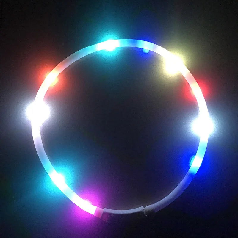 NEW Arrivals Led Dog Collar Luminous USB Cat Dog Collar Adjustable Fit for Small Medium Large Dogs Led Light Glowing Loss Prevention LED Collar For Dogs Pet Dog Accessories