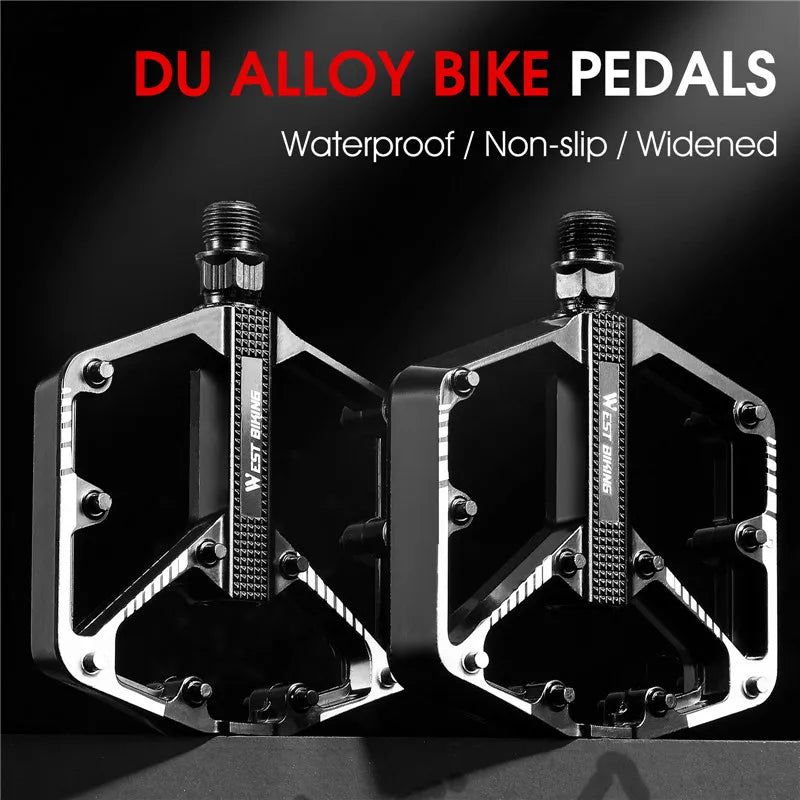 NEW Bicycle Professional Pedals Sealed DU Bushing Pedals Mountain Road Bike Nonslip Pedal Aluminum Alloy MTB Pedal Bicycle Parts Accessories Sports Supplies