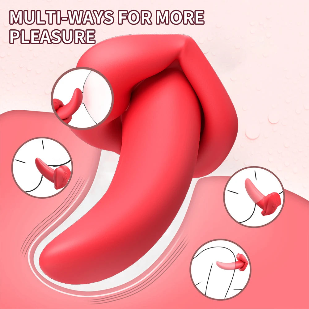 Tongue Vibrators for Women Licking Oral Clitoris Stimulator G Spot Nipples Clitoral Female Massager Sex Toys for Adult