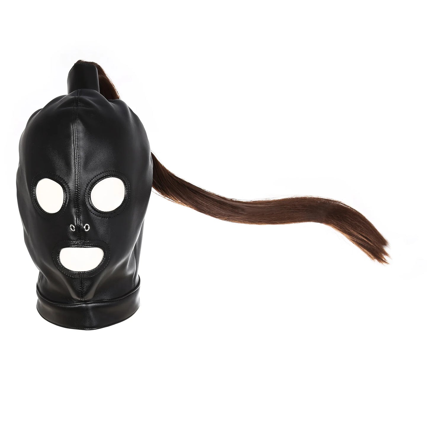 Role Play Mask Cosplay Bondage Sexy Mask Hood with Top Wig Braid Unisex Headwear Handmade Halloween Women Cosplay Custume