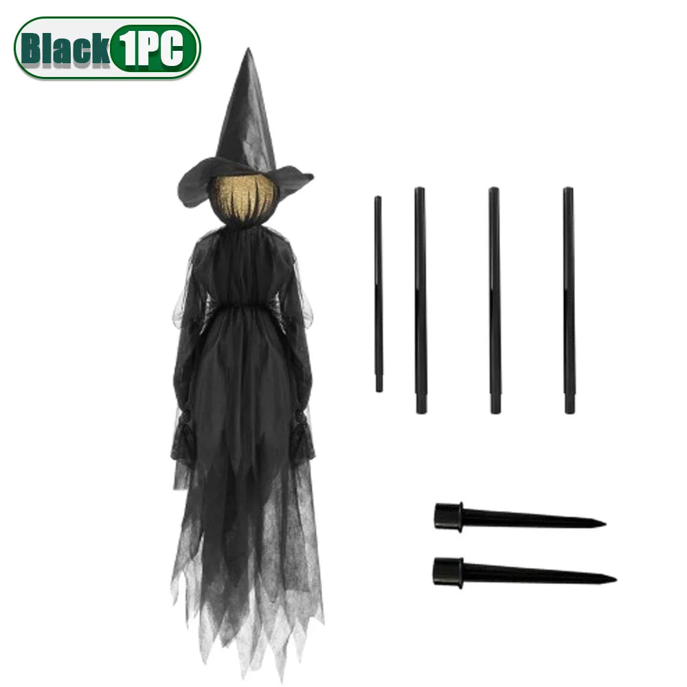 3PCS Halloween Colourful Glow Three Hand-Holding Witches Sound-Activated hand-holding Witch Halloween Light up Decoration Props