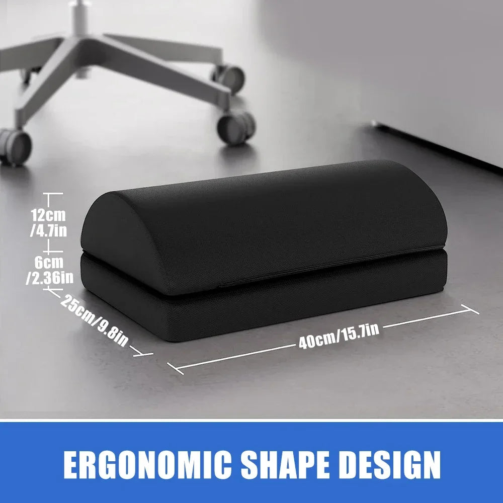 Under Desk Foot Rest Adjustable Height Memory Foam Foot Stool Under Desk for Office Chair & Gaming Chair, Back & Hip Pain Relief