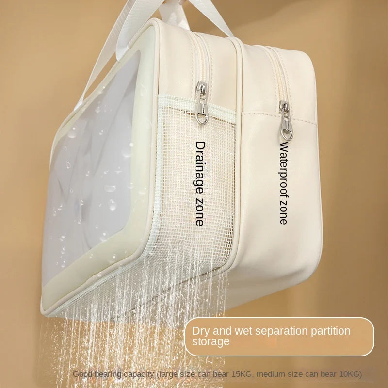 Wet-Dry Separation Make-Up Bag Portable Toiletry Bag Travel Essentials Large Capacity Storage Bag Fitness Swimming Essentials