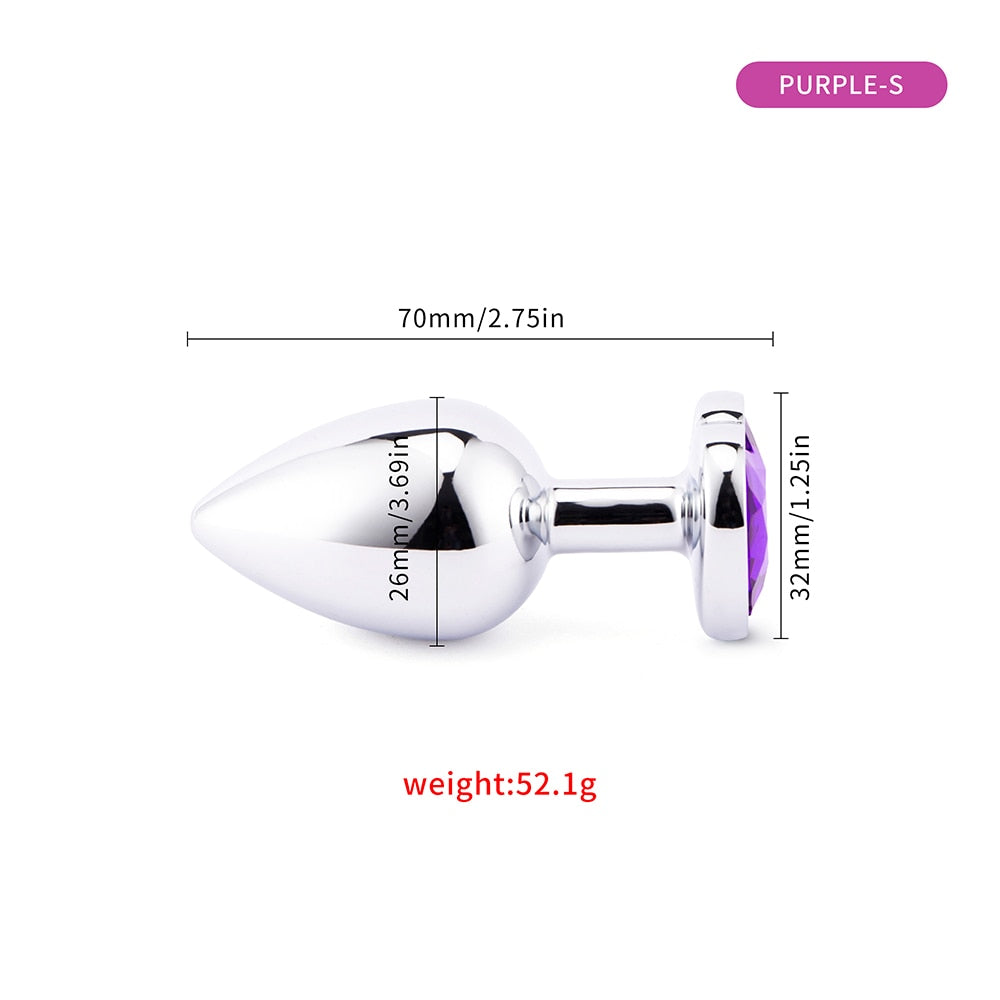 3 Sizes Anal Plug Mini Heart Smooth Metal Stainless Steel Crystal Butt Plug Stimulator Smaller Anal Sex Toys For Men Women Anus