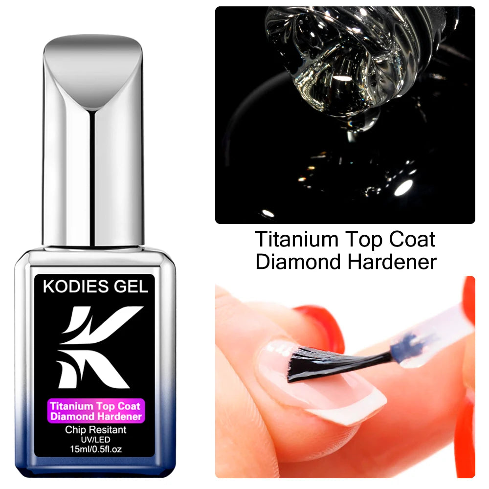 NEW Arrivals 4 in 1 Diamond Mix Korean Keratin GEL Super Shine Top Coat No Wipe Gel Nail Polish 15ML Semi Permanent UV High Glossy Gel Finish Sealer Manicure Topcoat Ladies Girls Cosmetic Accessories