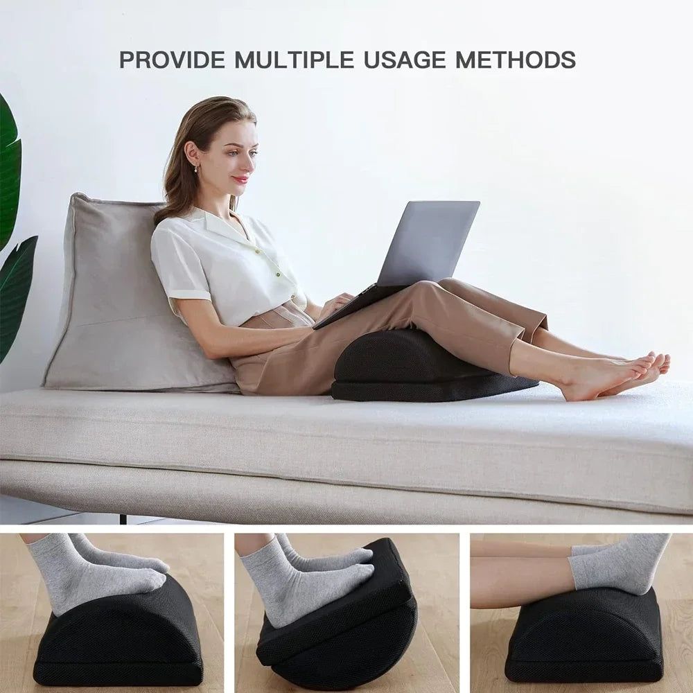 Under Desk Foot Rest Adjustable Height Memory Foam Foot Stool Under Desk for Office Chair & Gaming Chair, Back & Hip Pain Relief
