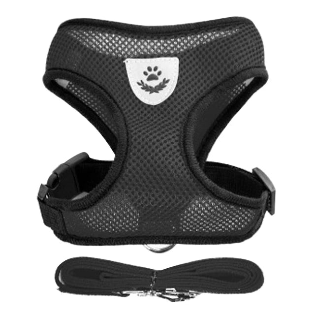 NEW Cat Harness Adjustable Vest Walking Traction Rope Set for Dog Collar Breathable Mesh Harness for Small Medium Cat Dog Pet Lead Reflective Strips Pets Supplies