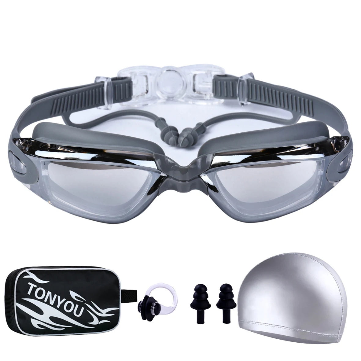 NEW 3 Colors Set Adult Swimming Goggles High-Definition Men and Women Professional Waterproof Earplugs Swimming Water Pool Beach Swim Goggles Water Sports Supplies