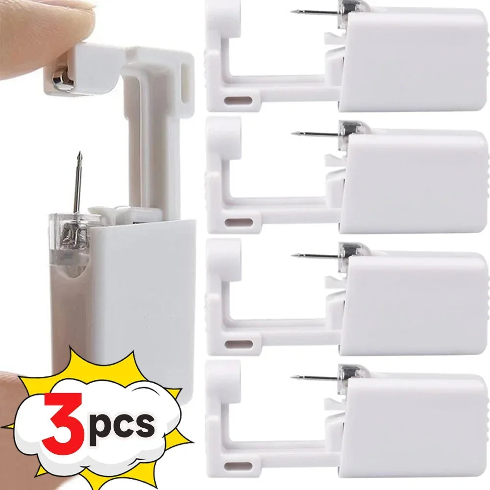 NEW 50/100PCS Set Safety Ear Piercing Gun Kit Women Men Disposable White Plastic Sterile Ear Piercing Device Fashion Simple Jewelry Piercing Tools