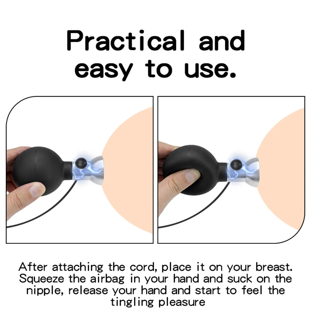 Electro Shock Nipple Clamps Vibrator For Women Breast Sucking Massage Clitoris Clip Stimulation Masturbator Adult Sex Toy
