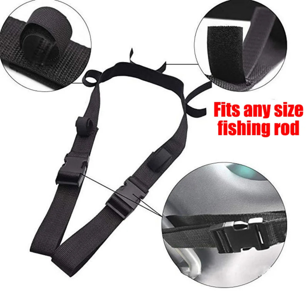 2 PCS Set Vehicle Interior Fishing Rod Gear Holder Car Mounted Storage Rack Vehicle Fishing Rod Rack Holder Strap Fishing Tools Storage Car Carrier for SUV
