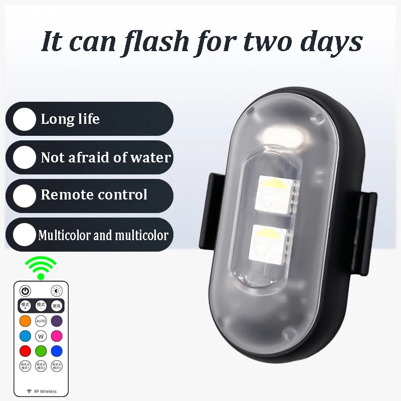 RGB Led Aircraft Strobe lights Motorcycle Lights LED Flash Position Wireless Light Aircraft Airplane Helicopter Warning Lights