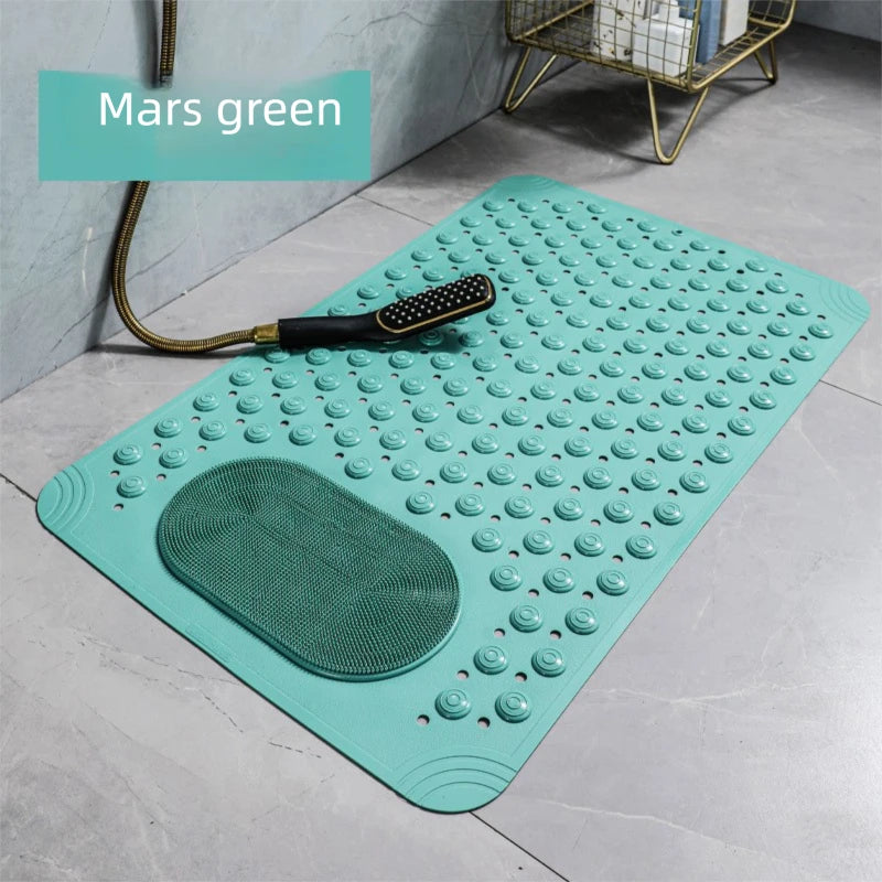 NEW Arrivals 5 Colors 60x90CM Bathroom Non-Slip Mat Solid Color Massage Mat Home Anti-Slip Suction Cup Carpet Waterproof Dirt-Resistant Toilet Hotel Floor Mat