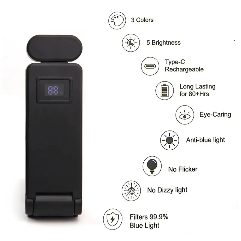 NEW Arrivals USB Charging Clip Reading Light Bookmark Light Folding Clip Book Light LED Reading Lamp Mini Desk Lamp Eye Protection Book Lamp