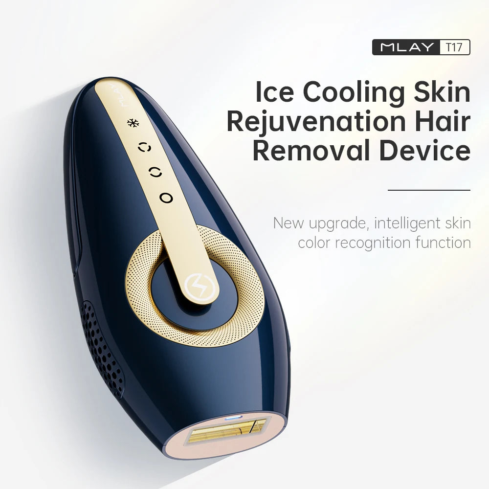 NEW T17 Skin Sensor Laser Hair Removal IPL Epilator ICE Cold Device Mini Portable Body Facial Secret Area Hair Remover Machine For Women Men Skin Hair Care Supplies