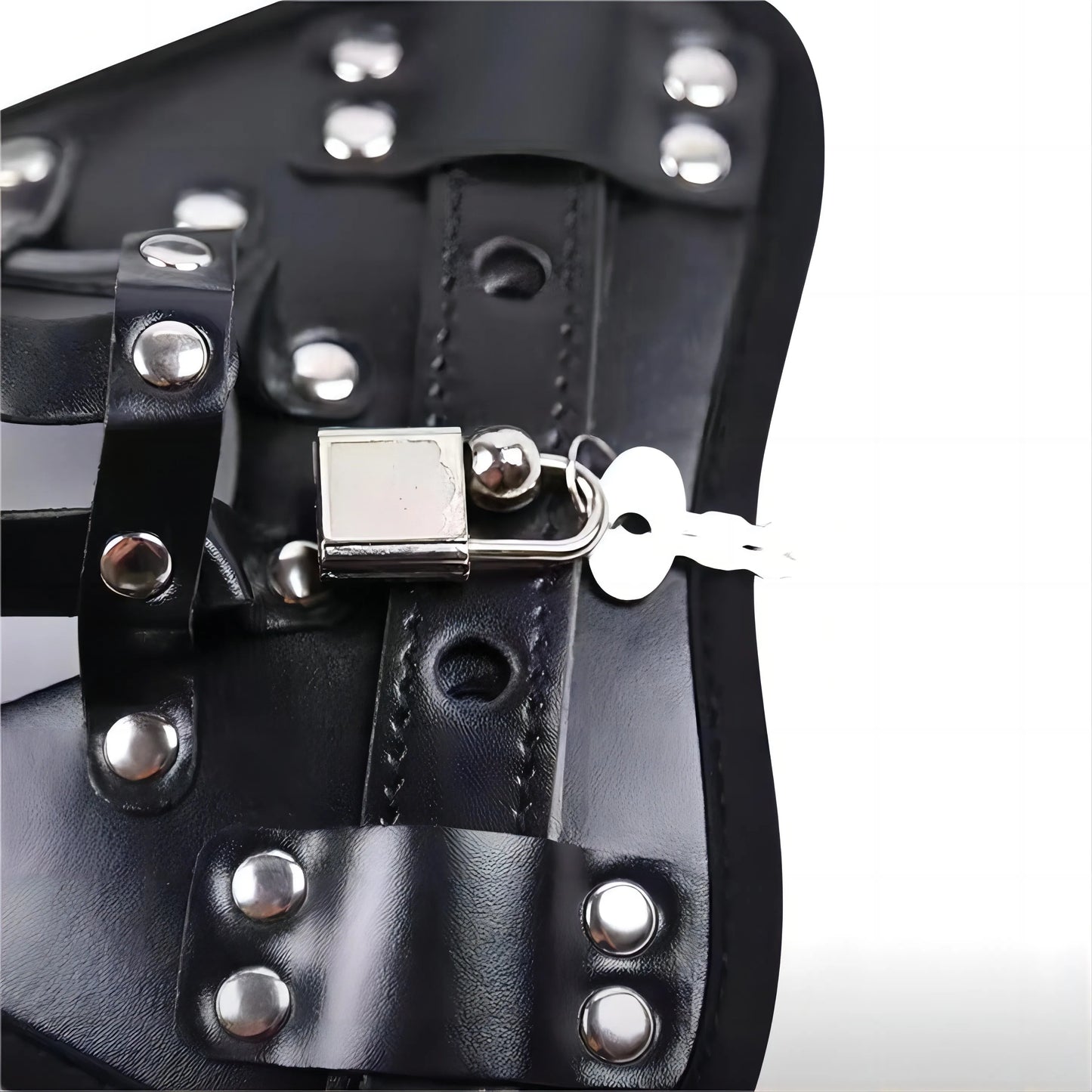 Adult BDSM PU Leather Male Chastity Cage Belt Device Pants Underwear Lock Penis Rings Bondage Erotic Sex Toys for Men Adults Games