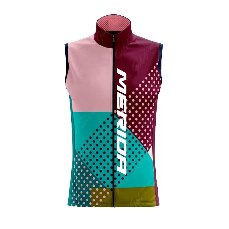 NEW Arrivals S-3XL Plus Size Original Merida Cardigan Chest Vest Cuts Wind Cycling Waterproof Running Vest Man Sleeveless Cycling Jersey Men Summer Men's Vests Sports Apparel Accessories