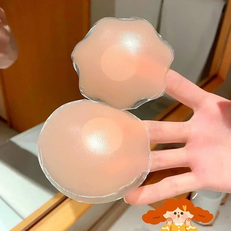 NEW Arrivals 10-25Pairs Set Women Medical Silicone Nipple Cover Invisible Self-Adhesive Chest Breast Stickers Female Lift Up Reusable Patches Set Bra Sticker Pads