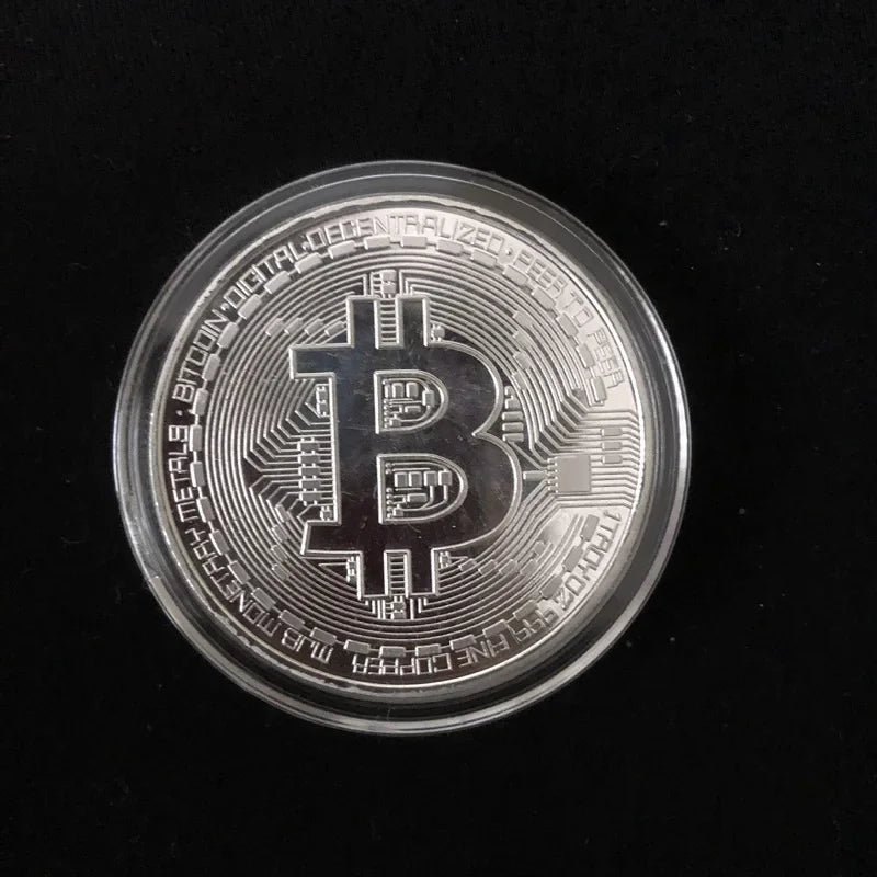 NEW Gold/Silver with Shell Plated Bitcoin Coin Collectible Art Collection Gift Physical Commemorative Casascius Bit BTC Metal Antique Collection