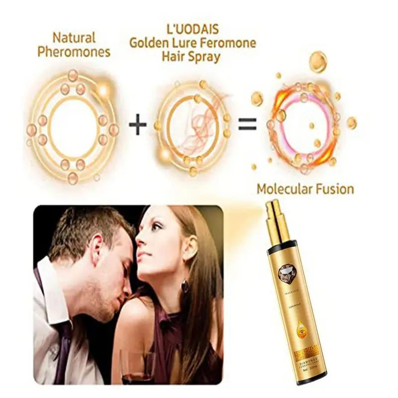 220ml Golden Lure Pheromone Hair Oil Care Essential Smooth Hair Care Essence Leave-in Hair Perfume Spray Long Lasting Fragrance